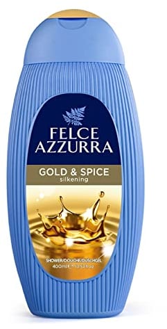 Felce Azzurra Gold And Spices - Gel doccia essenza setosa - Miscela con note fruttate e aromatiche - Lascia la pelle morbida e piacevolmente profumata - Il gel doccia è dermatologicamente testato -