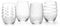 Mikasa 'Cheers' Etched Crystal Stemless Wine Glasses, 480 ml – Silver Effect (Set of 4)