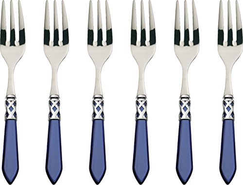 Bugatti ALC2 M-N4217 Aladino 6 Piezas Juego de Cubiertos para Tartas Tenedores Acero/ABS Azul 21 x 18 x 3 cm