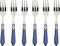 Bugatti ALC2 M-N4217 Aladino 6 Piezas Juego de Cubiertos para Tartas Tenedores Acero/ABS Azul 21 x 18 x 3 cm