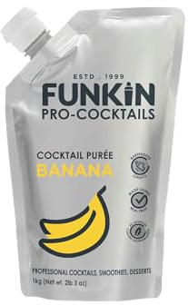 Funkin Pro Banana Puree for Cocktails, Cooking & Baking, Real Fruit Cocktail Ingredients, 1kg Mixer