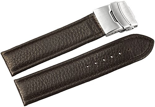 Leder Uhrenarmband Uhrenband Uhrband Ersatzband Armband Dunkelbraun Nahtfrabe Dunkelbraun 816271710122 Stegbreite 22 mm