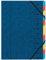 Exacompta 54122E Premium Ordnungsmappe geheftet. Aus extra starkem Colorspan-Karton DIN A4 12 vollfarbige bunte Fächer und 2 Gummizüge mit Organisationsdruck Ringmappe Register-Mappe blau