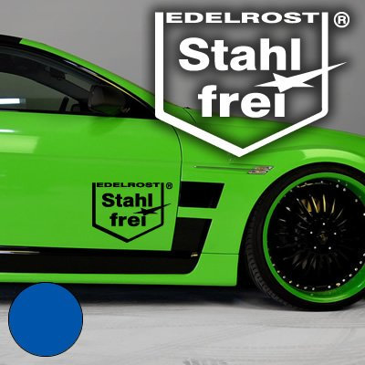 A141 2er Set Autoaufkleber Edelrost - Stahlfrei je 10cm x 13cm signalblau (49 Farben / 4 Gr.)