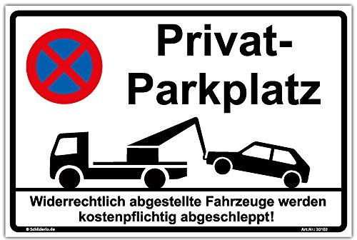 Schild Privatparkplatz Hinweisschild 300x200mm stabile Aluminiumverbundplatte 3mm stark