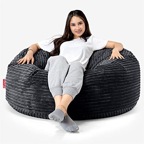 Lounge Pug, 'Mammoth' Sofa Sitzsack XXL, Riesensessel, Cord Schwarz
