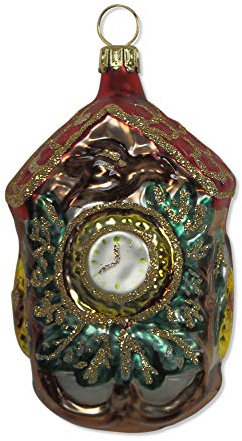 Lauschaer Glas Christbaumschmuck Kuckucksuhr Christbaumschmuck mundgeblasen,handdekoriert