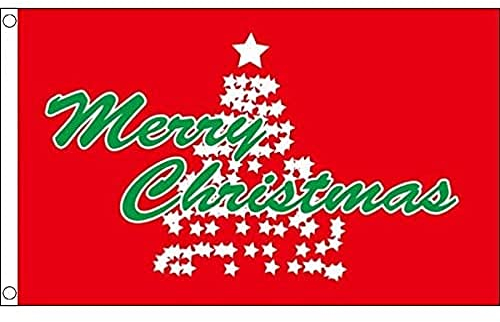 AZ FLAG - Bandera Feliz Navidad Arbol - 150x90 cm - Bandera Navileña 100% Poliéster Con Ojales de Metal integrados - 110g - Colores Vivos Y Resistente A La Decoloración