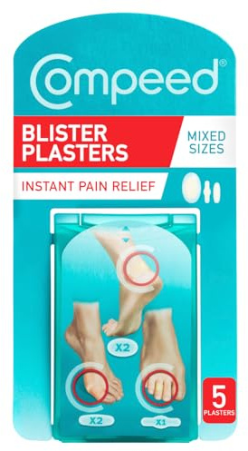 Compeed Blister Plasters Mixed Size 5 Pack - Hydrocolloid Foot Treatment - Heal Fast