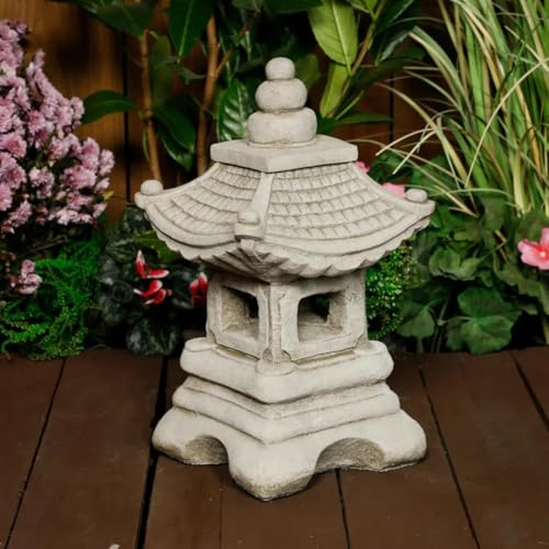 DGS Statues – Stone Cast, Oriental Pagoda, Small Mt. Fuji Temple Design, Hand Finished, Statue, Sculpture