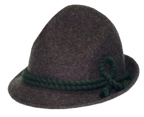 Trachtenhut Braun Loden Jäger-Wander-Hut Jagd Fischer Berg Trachten Lodenhut Dreispitz Herren Damen Bergsteiger Förster Jäger Wandern Tracht Wanderhut Forst Wald Freizeithut, Größe:59