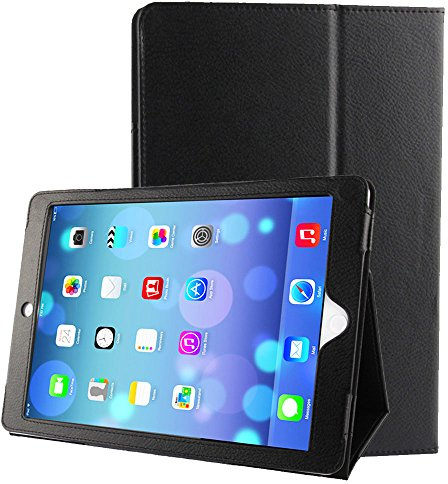subtel Funda Tablet Soporte Compatible con Apple iPad Air - A1474, A1475 | 1x, Cuero artificial, negro, para Apple iPad 9.7 (6th Gen) - A1893, (5th Gen) - A1822, A1954