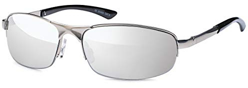 BEZLIT Herren Sonnenbrille Sport Rad Brille Biker Rund Oval 80er Nerd Brillen 479 Silber/Verspiegelt