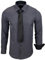 Baxboy 444-BK Herren Kontrast Hemd Business Hemden mit Krawatte Hochzeit Freizeit Fit, Farbe:Anthrazit, Größe:XL