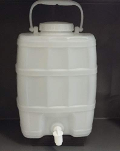 HELGUEFER - Bidon 20 Litros con Grifo Plástico | Bidon Reforzado Apto para Uso Alimentario, Reutilizable | Garrafa Agua con Cierre Hermético, Cómoda, Fácil de Usar | Para Camping o Cocina