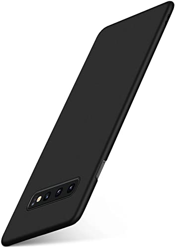 moex Alpha Case für Samsung Galaxy S10 Hülle Ultra Dünn, Schutzhülle mit erhöhtem Kameraschutz, Slim Cover Hardcase Backcover, Dünnste Handyhülle Minimalistisch, Matt Schwarz
