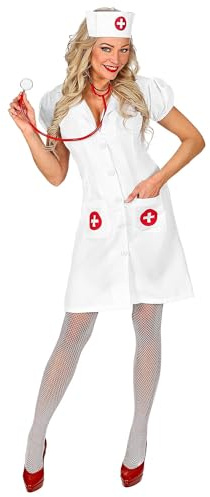 W WIDMANN MILANO Party Fashion - Costume d'infirmière pour femme | Robe et charlotte style médecin et infirmier pour le carnaval et les soirées à thème