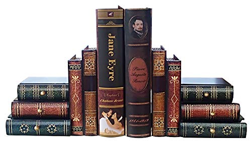 ISOTO Serre-livres pour faux livres – Rangement vintage lourd pour bureau, étude, CD, DVD, exploration, cadeaux décoratifs (A)