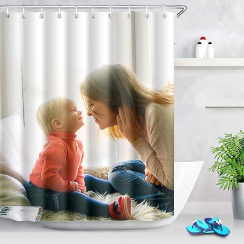 Benutzerdefinierter Duschvorhang, Fügen Sie Ihr eigenes Foto oder Design hinzu, DIY Personalisierter Vorhang Benutzerdefinierter Bildhintergrund (60x72 in)