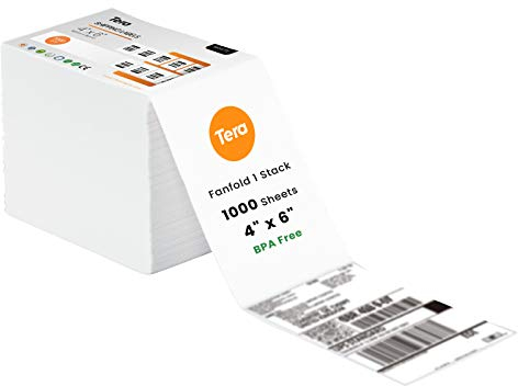 Tera Shipping Labels Thermoetiketten Versandetiketten 100 x 150mm x 1000 Labels für Verschiedene Drucker BPA-Frei Wischfrei Selbstklebende Adressetiketten, BA0003