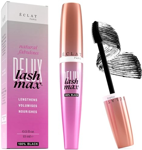 Bio-Mascara Schwarz mit Arganöl für Wimpernvolumen, wasserfeste Wimperntusche und lange Haltbarkeit - natürlich, sanft und hypoallergen für empfindliche Augen, 100% vegan, 15 ml
