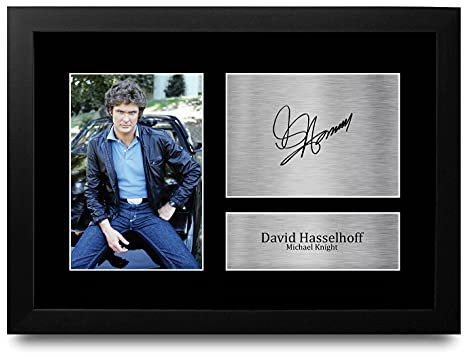 HWC Trading FR A4 David Hasselhoff Knight Rider Geschenke Gedruckt Signiert Autogramm Bild Für Fernsehshow Fans - A4 Framed