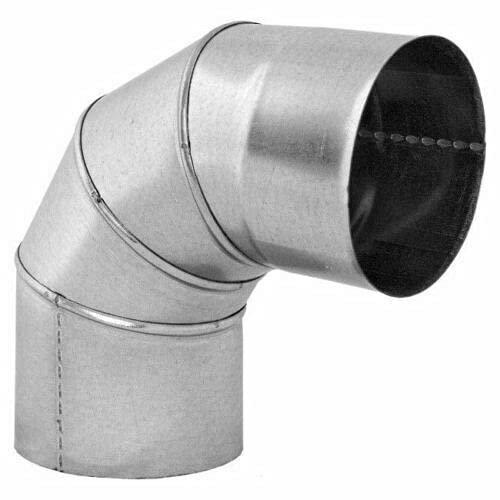 Galvanised Steel Elbow - 90 Degree Angle - Metal Pipe Bend Tube Connector Joint. (110mm)