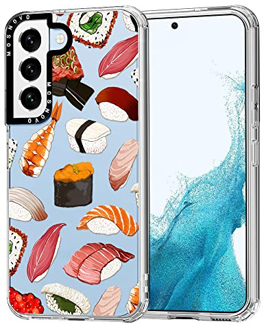 MOSNOVO für Samsung Galaxy S22 Plus 5G Hülle – Durchsichtige, schlanke, stoßfeste TPU+PC-Handyhülle, [6,6 Fuß Fallschutz/Anti-Abziehen] - Sushi