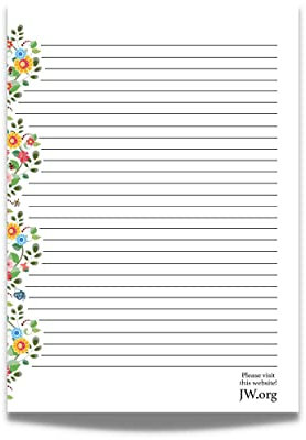 JW Briefpapier A4 Block Schreibpapier liniert Geschenk Notizblock Schreibbogen (Sommerblumen)