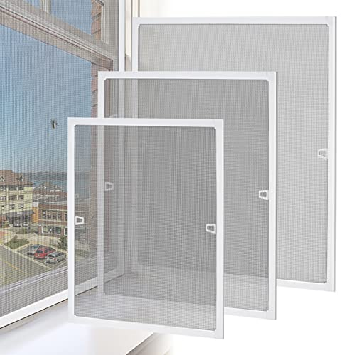 ACXIN Rete in alluminio, antizanzare, zanzariera con telaio senza fori e viti, bianco, 120 x 140 cm