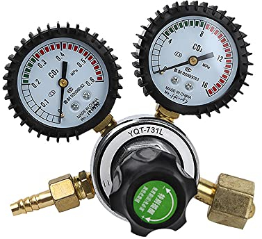 tooloflife CO2 Druckminderer Zapfanlage Dual Gauge Kohlendioxid Bier Druckminderer Gasflasche Schweißregler