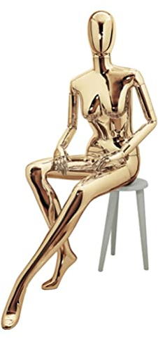 Schneiderpuppe Gold Silber Dress Form Weibliche Büste Schaufensterpuppe Torso, Weibliches Kleid Modell Display Torso Körper Hut Schmuck Kleidung Schaufenster (Color : Gold, Size : Style 3)