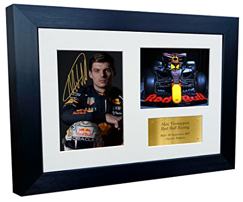 Kitbags & Lockers Max Verstappen Red Bull signierter Fotorahmen, 30,5 x 20,3 cm, Formel-1-Poster, Geschenk, goldfarben