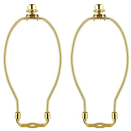2 Stück 22,9 cm Lampenschirm-Harfenhalter, abnehmbare Lampenschirmhalterung, robuste DIY-Beleuchtung, Zubehör für Stehlampen und Tischendstücke, Halterung (poliertes Messing)