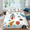 Loussiesd Weltraum Rakete Bettwäsche Jungen Jugendliche Universum Planet Bettwäsche Kinder 135x200 Outer Space Abenteuer Bettbezug Raumschiff Design Bettwäsche Set Zimmer Dekor 2Stück