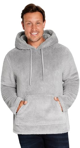 CityComfort Felpa Uomo - Felpe Uomo di Pile con Cappuccio Taglie Forti M-3XL - Felpe Pelose per Ragazzi Felpone Invernale Pesante da Casa (Grigio, L)