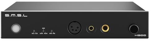 SMSL H300 Vollsymmetrischer Kopfhörerverstärker und Vorverstärker, 4 x PLFC, 10000 mW x 2 Headphone Amplifier, 6,35 mm SE/4,4 mm/XLR/RCA-Ausgang, 3 Gain-Desktop-Verstärker für Ohrhörer/Kopfhörer/IEM