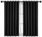 AMEHA Eyelet Blackout Curtains for Bedroom Soundproof Thermal Insulated Ring Top Kitchen Black Curtain 46x54 Inch, 2 Pieces with Tiebacks