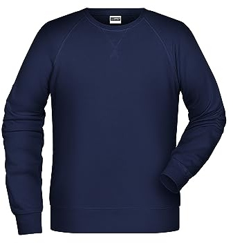 James & Nicholson Herren Raglan Sweatshirt - Sweatshirt im Raglanschnitt aus Bio-Baumwolle | Farbe: navy | Grösse: 5XL