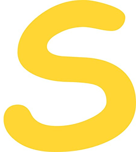 Kleckerliese Buchstaben Aufkleber 30 cm Einzel – seidenmatte Alphabet Sticker A–Z für Kinderzimmer, Wand, Tür, Möbel & Auto – selbstklebend & konturgeschnitten – S – Farbe Gelb