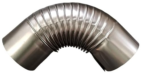 Heizung Rauchrohr, Ofenrohr, Rauchrohr, Ofenknie, Kaminofenrohr, Bogen Abgasrohr, Kaminofen Abgas, Kaminrohr, fur Festbrennstoffe wie Holz, Kohle, Stahlblech 100-150 mm (DN Ø 110 Bogen 90 Grad)