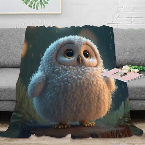 Niedliche Eule Kleine Eule Decke, Weiche Und Warme Decke, Sofadecke, Flanell-Überwurfdecken Für Wohnzimmer, Bettwäsche, Sofa, Schlafzimmer, Kinder, Erwachsene, Ganze Jahreszeit 40x50inch(100x130cm)