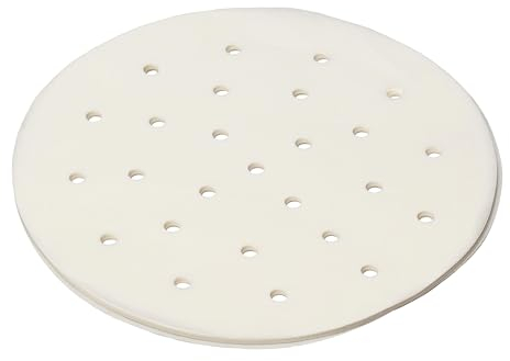 Chef Aid Round FSC Paper Air-Fryer Sheets, Pack of 50 made with each liner measuring 20cm in diameter, Each sheet is perforated for increased airflow, Air fryer essential