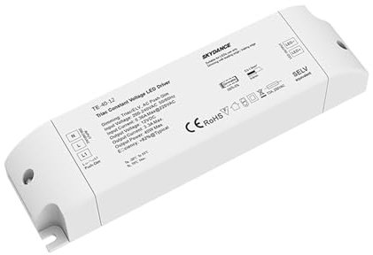 EGTDSFGJA Variateur Triac à Tension constante, 12V, 24V, 40W, 75W, Pilote LED, AC 220V, 230V, PWM, transformateur de Gradation, Puissance for Bande Lumineuse LED Unique (Size : 12V 40W1)