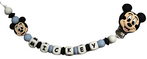 Attache tétine mickey bleu ciel