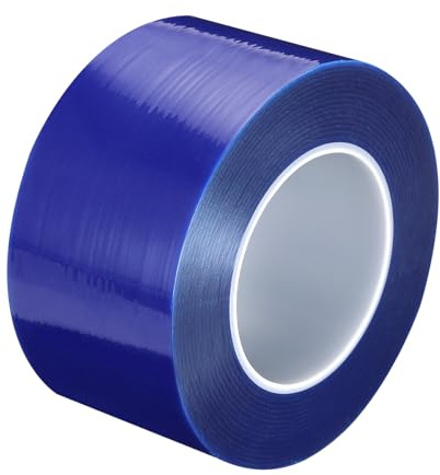 QUARKZMAN Abnehmbares Oberflächen Schutzfolie, 7cm x 200m PE Abdeckfolie, Malerschutzfolie für Möbel, Elektrogeräte, Fenster, Glas (Blau)