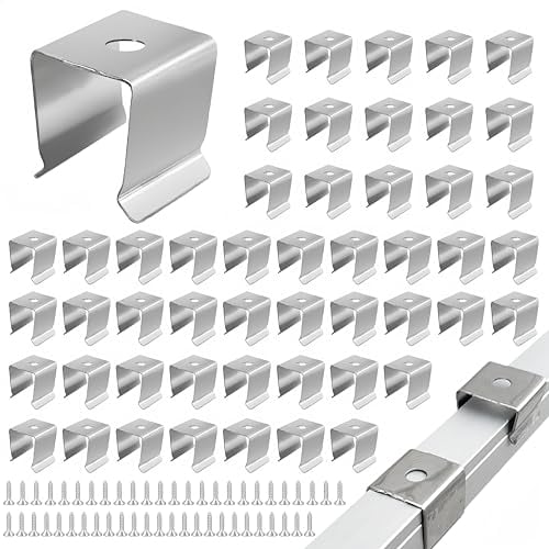 Jeukwud 50 Stück Lichtschlauch Montageclips und 50 Stück Schrauben, Wandkanal-Montagehalter-Zubehör, led aluminium profil Wandkanal Montagehalter Zubehör für 8 mm bis 11 mm LED-Neonstreifen