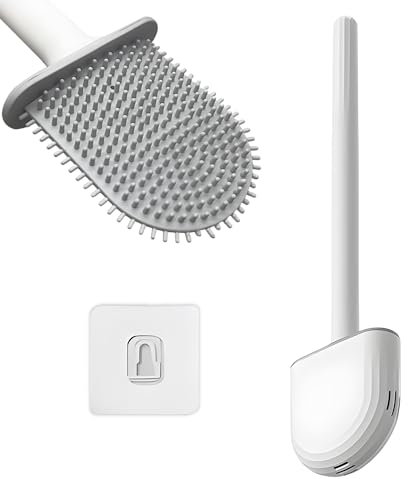 Escobilla de Baño Silicona para WC con Adhesivo - Toilet Brush para Water