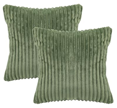 ZOLLNER Kopfkissenbezug mit Reißverschluss 2-teilig 100% Polyester, 40x40 cm, Grün