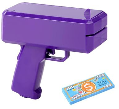 Zuasdvnk Money Shooter Machine, Money Spray Shooter, Handheld Cash Cannon, Bills Spray Make It Rain Toy Shooter, Real-Looking Money Shooter for Movies